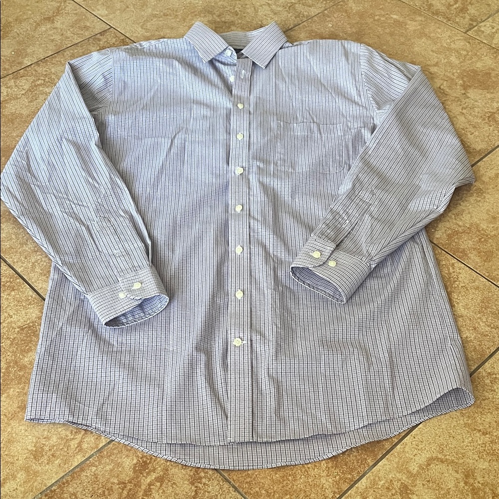 Stafford Men's Classic Striped Dress Shirt X-Tall 16